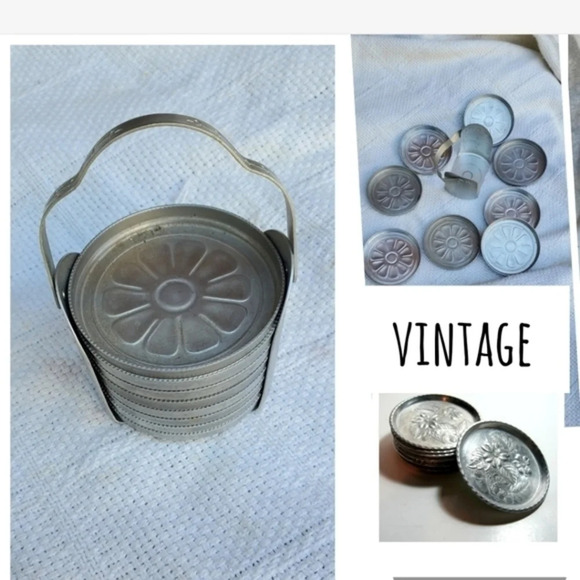 Vintage Other - Vintage Aluminum‎ Coaster Set